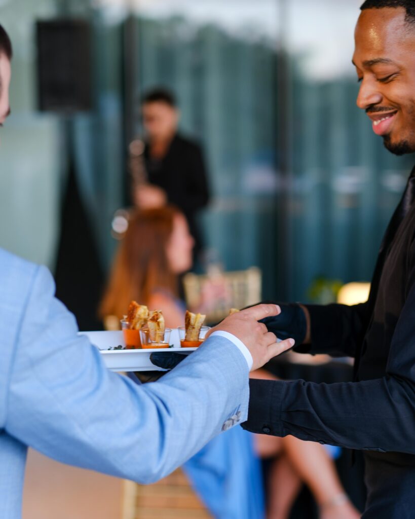 Smoked Gouda + Cheddar Grilled Cheese with Tomato-Basil Bisque Shooters at the Tampa Museum of Art | Good Food Events + Catering