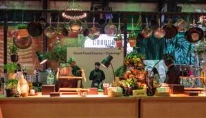 Kitchen inspired display at Armature Works