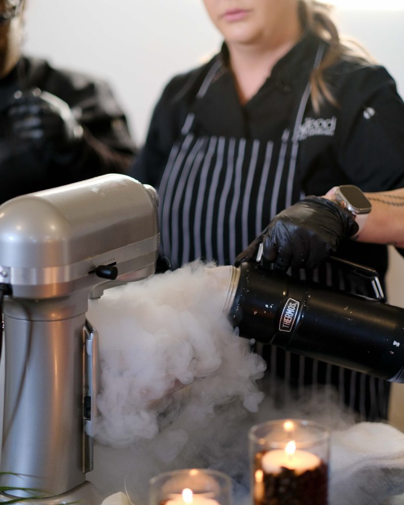 Liquid Nitrogen Ice Cream at a large corporate event, catered by Good Food at Armature Works
