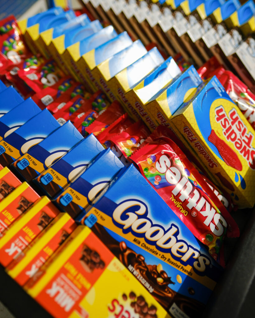 Movie theater candy served as a late-night wedding treat