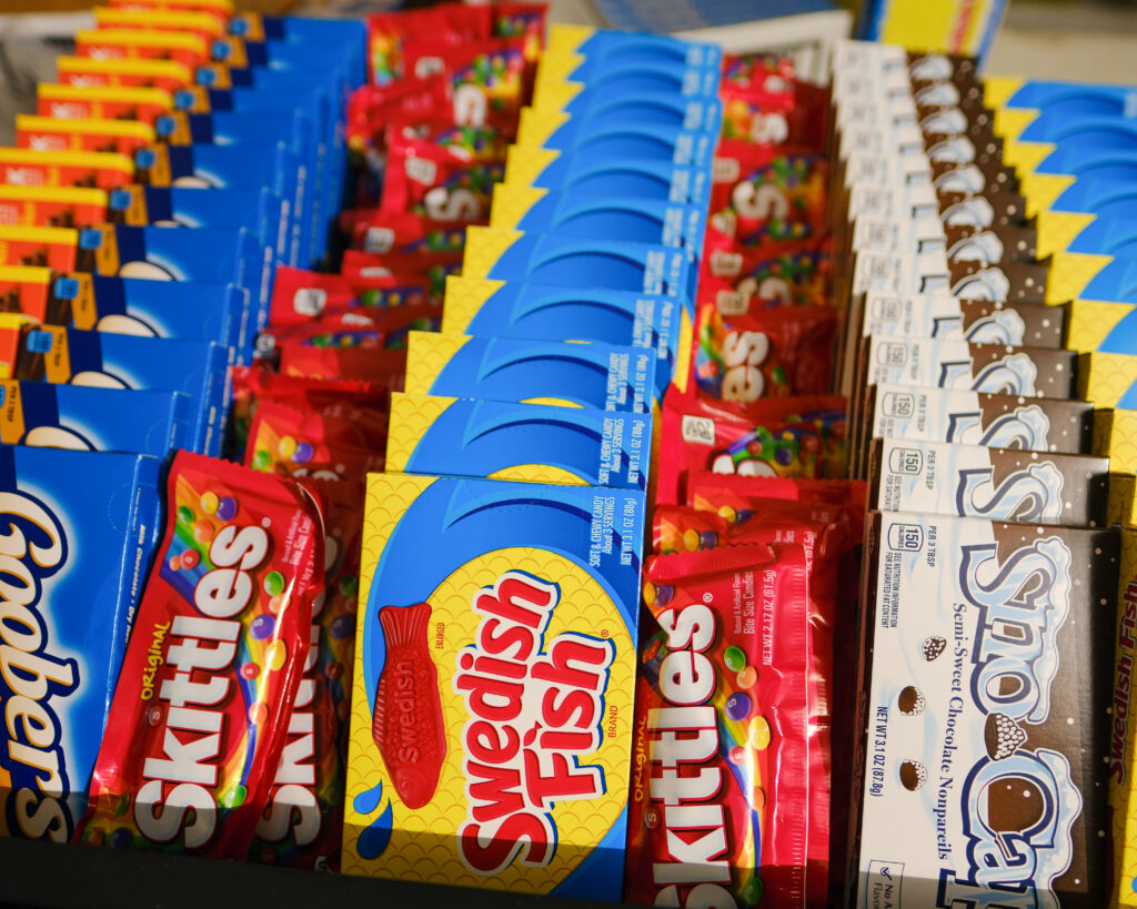 Movie theater candy served as a late-night wedding treat