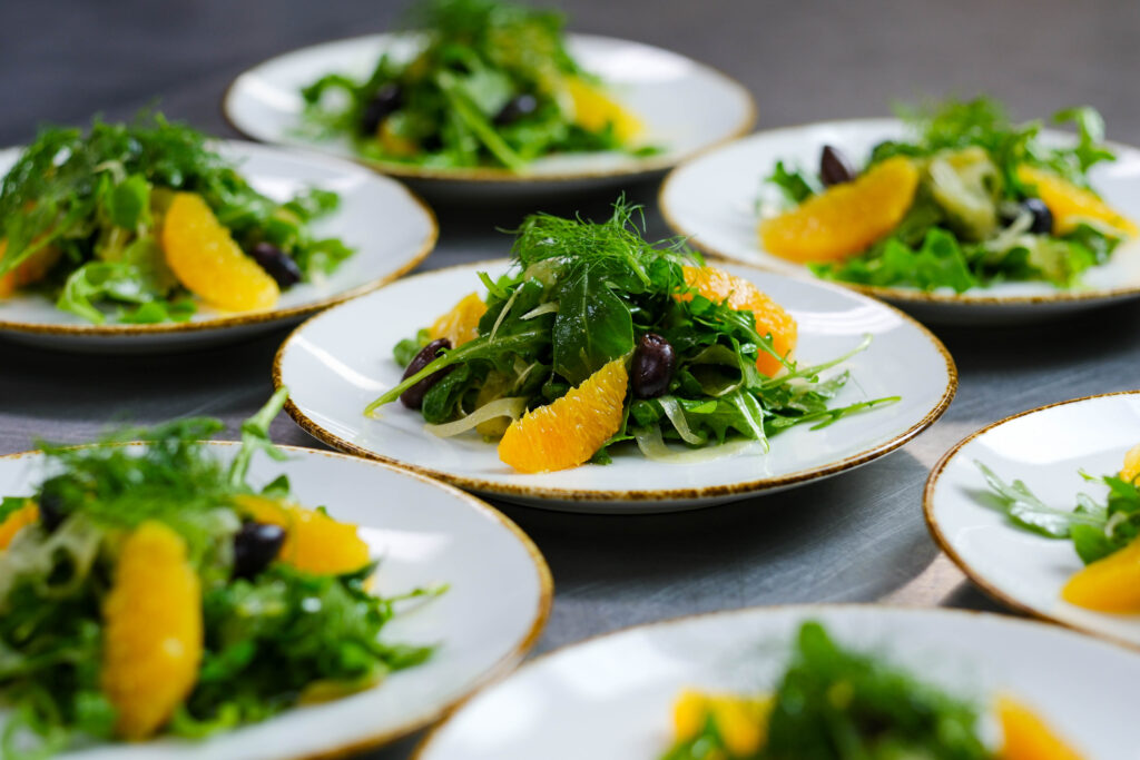 Shaved fennel and orange salad for a corporate luncheon catered by Good Food Events + Catering